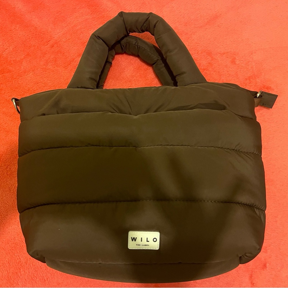 Brown Mini Puffer Tote Bag